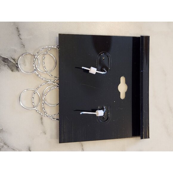 Primavera Italy Sterling Silver Multi Hoop Dangle Earrings By Danecraft - Picture 3 of 5